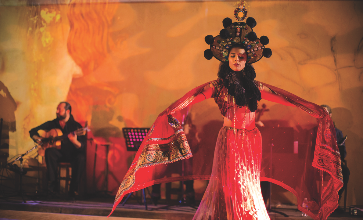 Daniela Riojas in a fantastical flamenco-inspired portrait photographed by Nicole Marie Moore