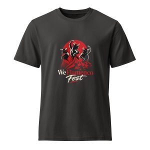 Black WeFlamenco Fest vintage T-shirt front view