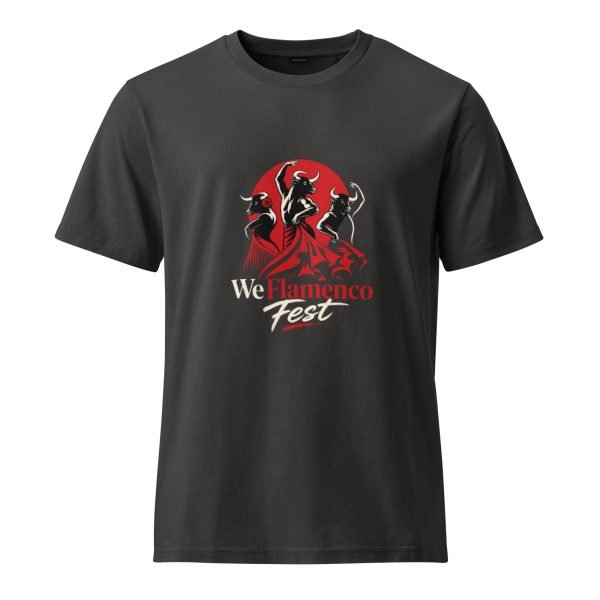 Black WeFlamenco Fest vintage T-shirt front view