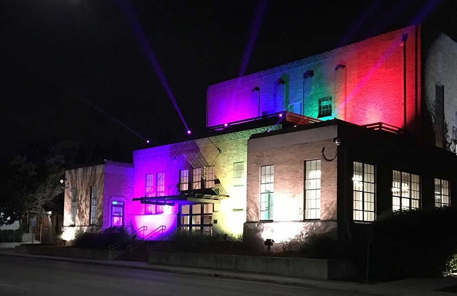 Carver Community Cultural Center in San Antonio at night