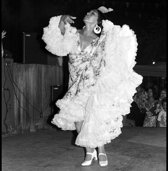 Teresa Champion performing flamenco at the Texas Folklife Festival, 1976