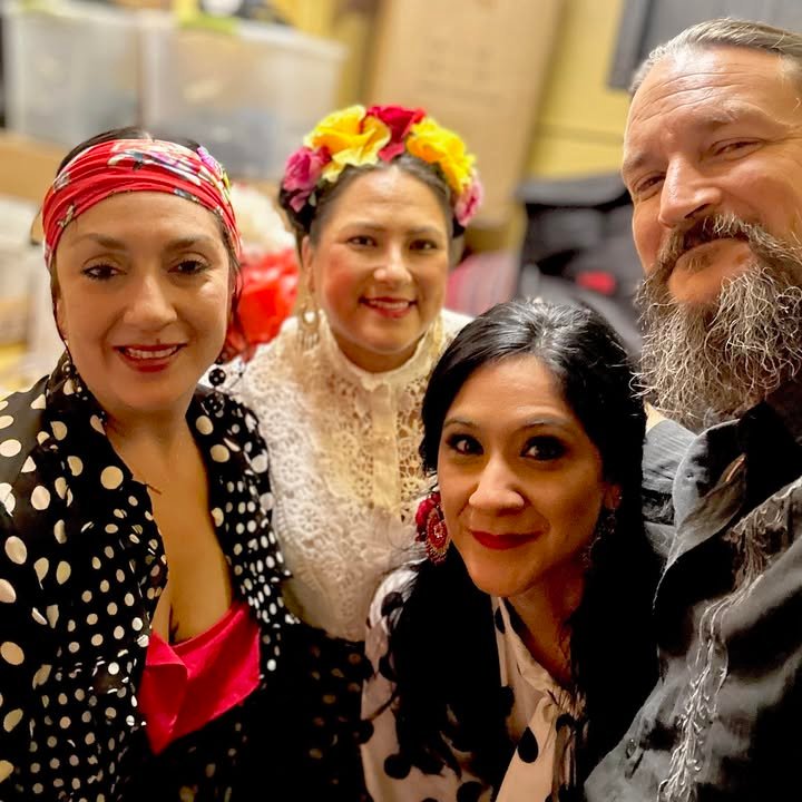 Alex Nicholas, right, with members of Fortuna Flamenco