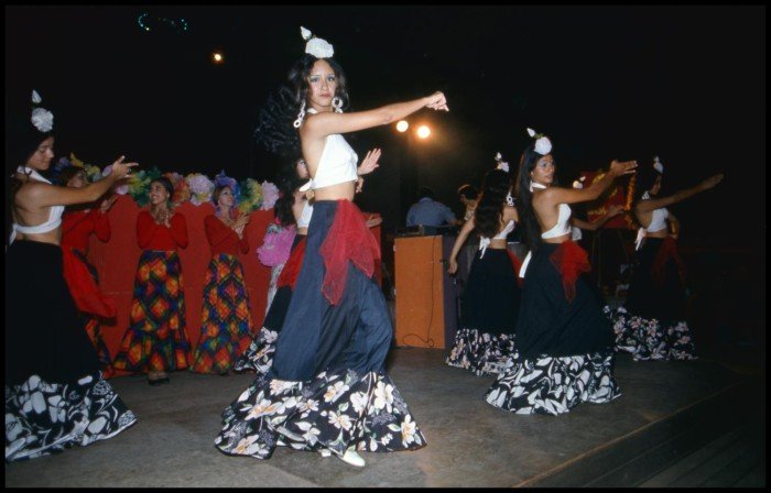 Ballet Folklórico de San Antonio ensemble dancing flamenco in 1976