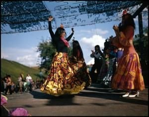 Teresa Champion performing with Ballet Folklorico de San Antonio at the Texas Folklife Festival in 1972