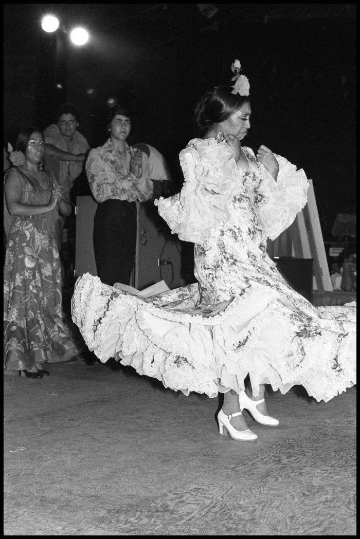 Teresa Champion dancing flamenco at the Texas Folklife Festival in 1976