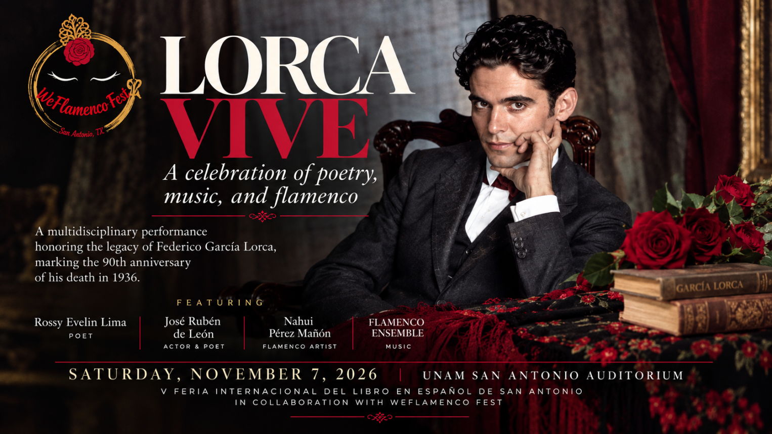 Lorca Vive flamenco and poetry celebration, WeFlamenco Fest event artwork